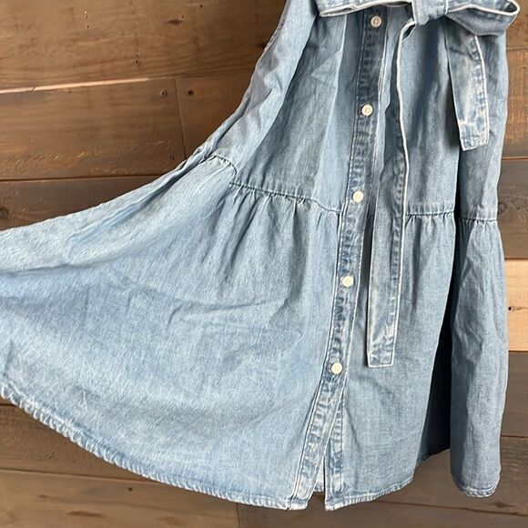 NWT Levi's Women's Midi Denim Shirt Dress Mika Balloon Short Sleeves - Picture 7 of 16